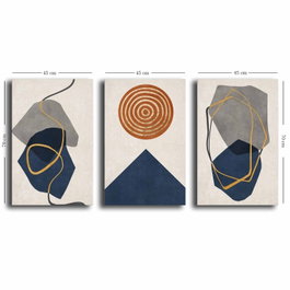 Wallity Conjunto de 3 Lienzos Decorativos Multicolor 45x70 cm